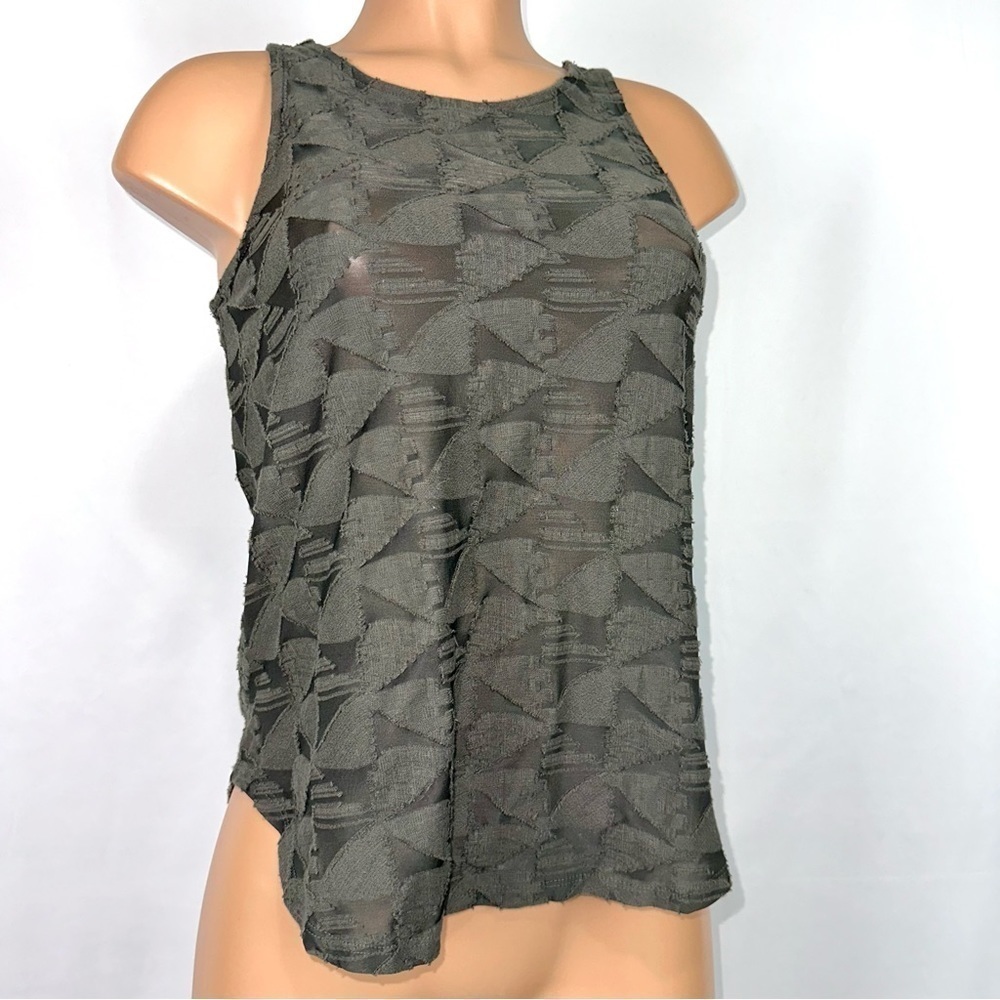 Susina Casual Fit Olive Green Semi Sheer Tank Top by Nordstrom Women’s Size XS